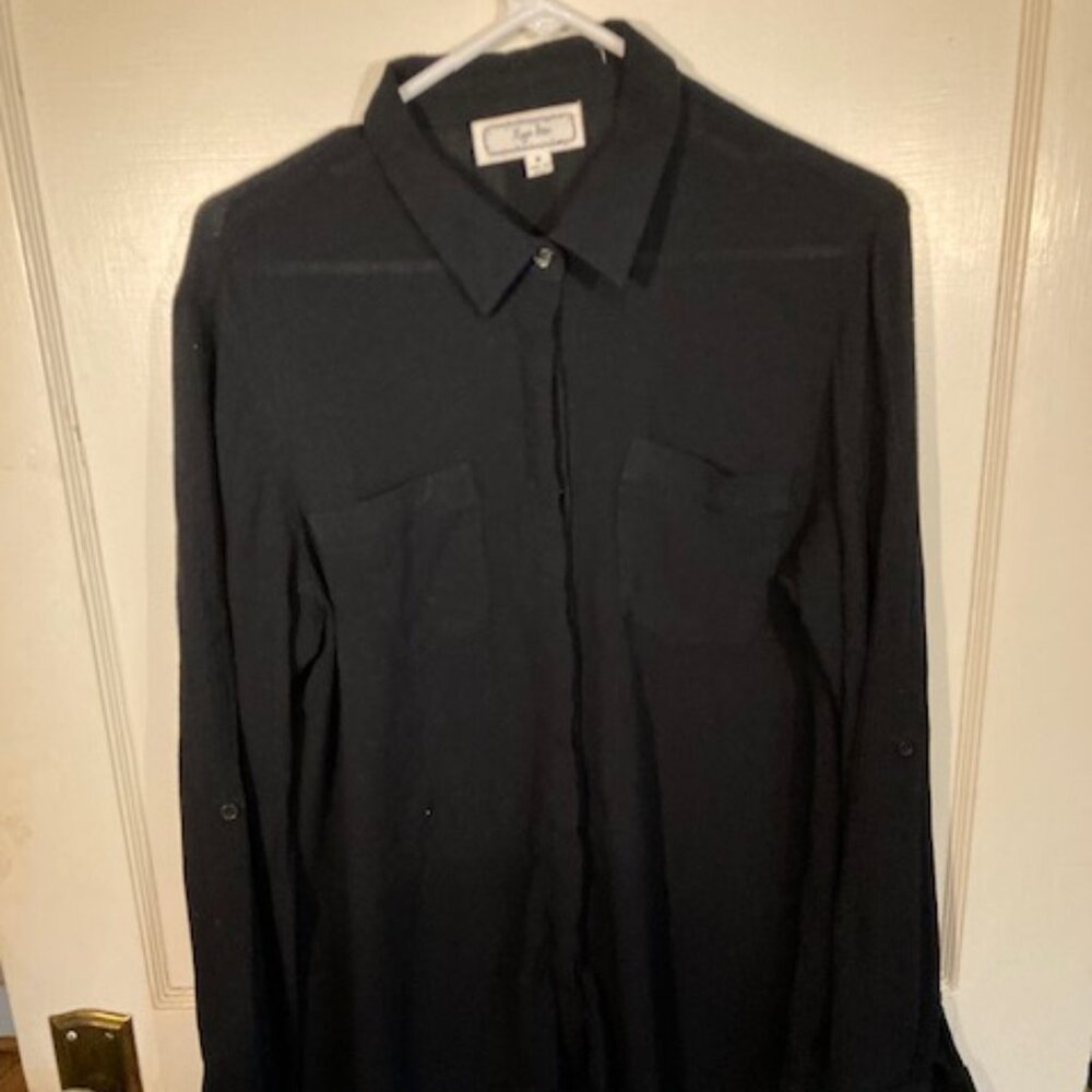 Hippie Rose Black Button Down Shirt